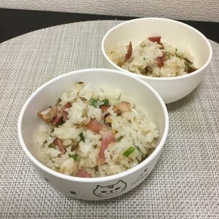 ベーコンと舞茸のチャーハン